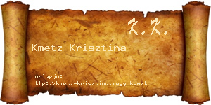 Kmetz Krisztina névjegykártya